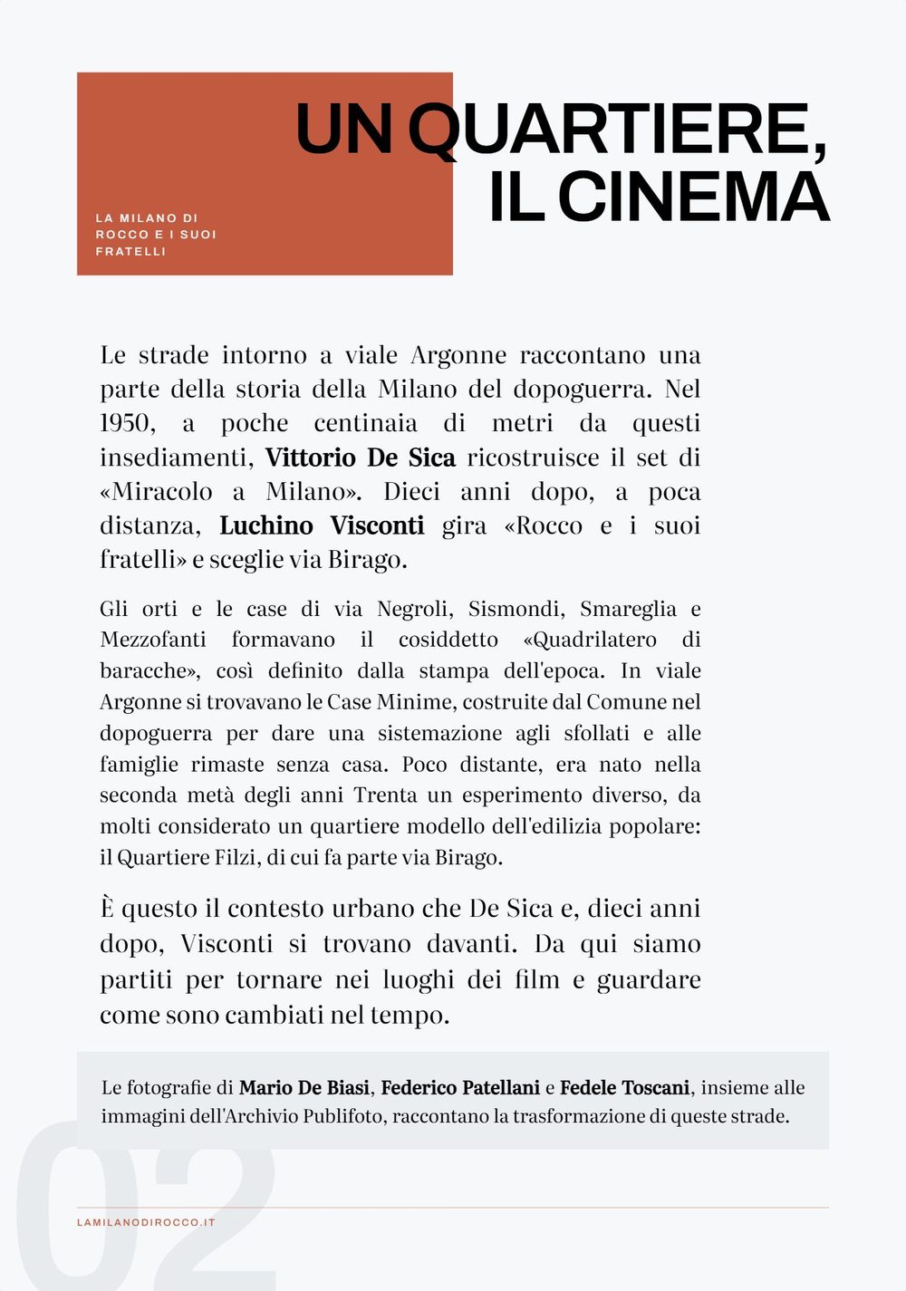 Riproduzione del pannello 02 della mostra: «Un quartiere, il cinema»