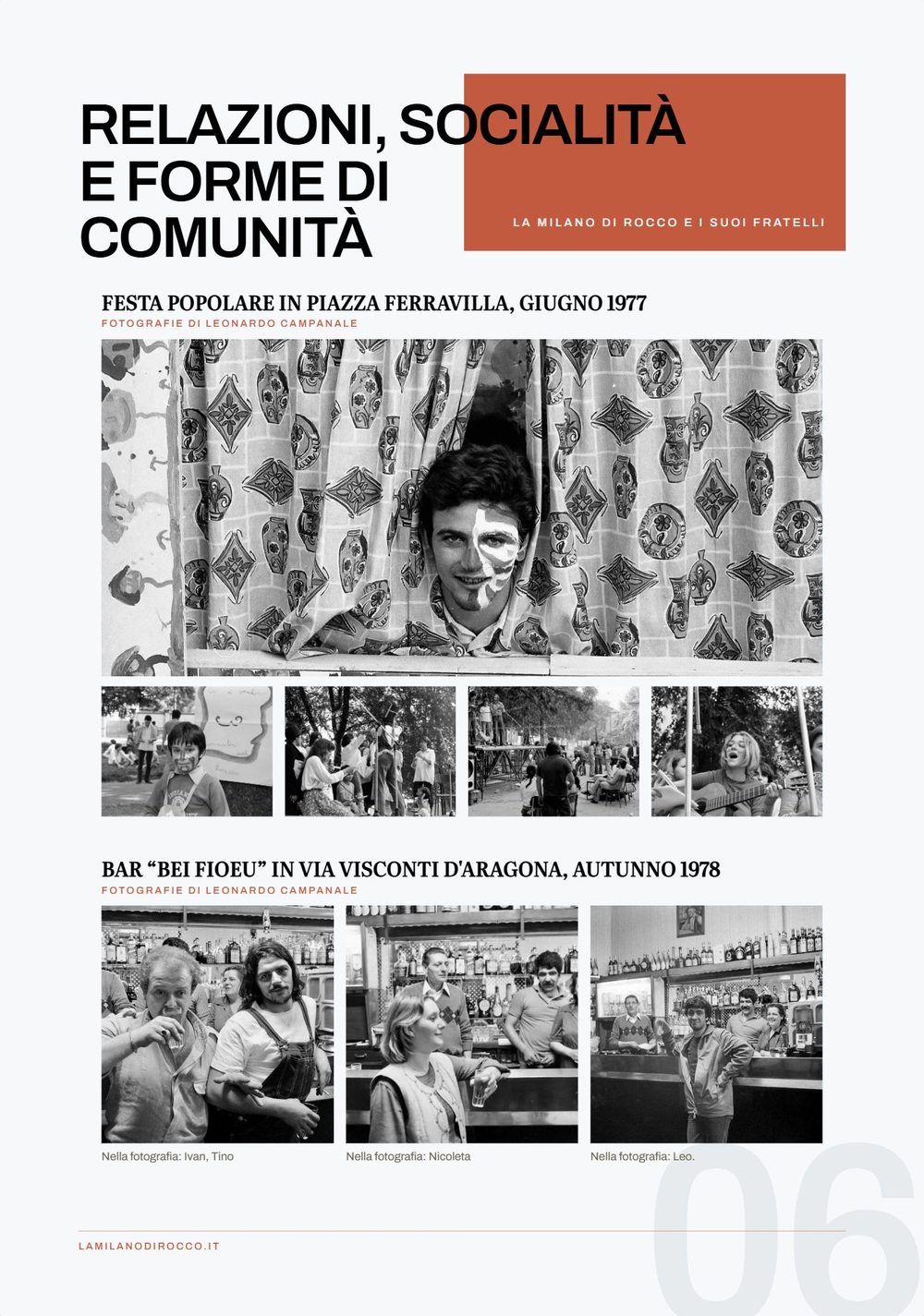 Riproduzione del pannello 07 della mostra: «Relazioni, socialità e forme di comunità»